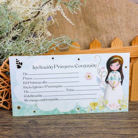 10 Invitaciones de Comunión Originales Niña Incluye Sobres - Invitaciones De Comunión