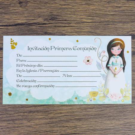 10 Invitaciones de Comunión Originales Niña Incluye Sobres - Invitaciones De Comunión