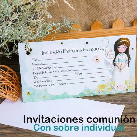 10 Invitaciones de Comunión Originales Niña Incluye Sobres - Invitaciones De Comunión