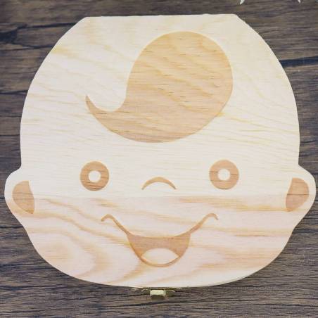 Caja de madera niño para guardar dientes de leche en forma de detalle - Inicio