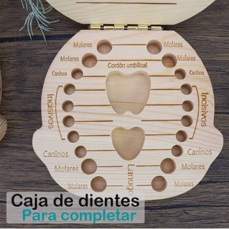 Caja de madera niño para guardar dientes de leche en forma de detalle - Inicio