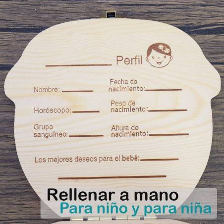 Caja de madera niño para guardar dientes de leche en forma de detalle - Inicio