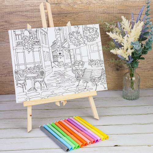 Caballete con lienzo para pintar Rotuladores Regalos para niños - Detalles Cumpleaños