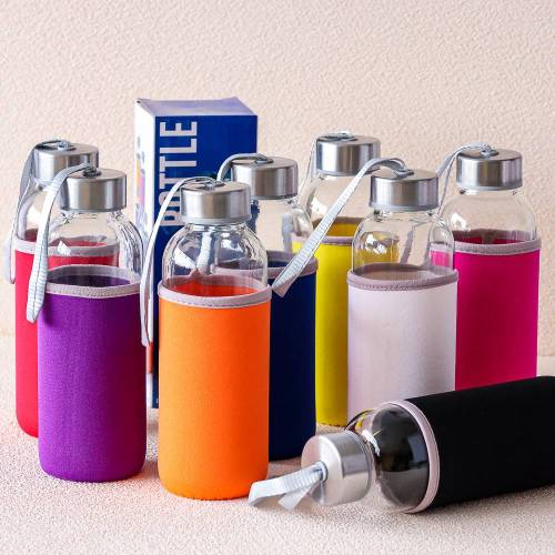 Botella de cristal con funda - Detalles De Boda