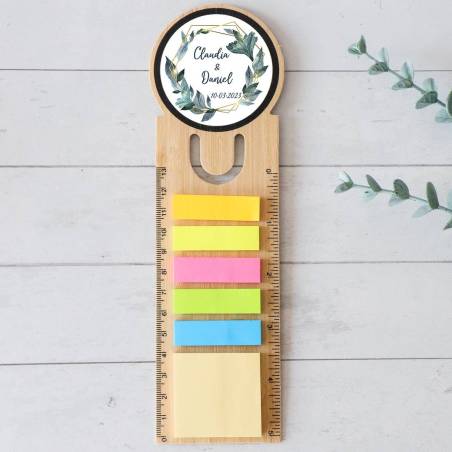 Marcapáginas personalizado de madera "Modelo Selva" Detalles invitados boda - Detalles personalizables para Boda