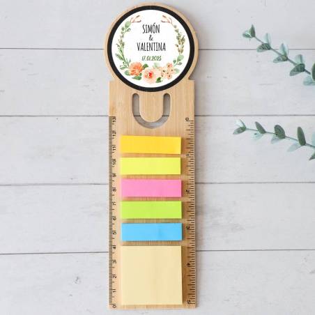 Marcapáginas personalizado de madera "Modelo Macedonia" Detalles invitados boda - Detalles personalizables para Boda