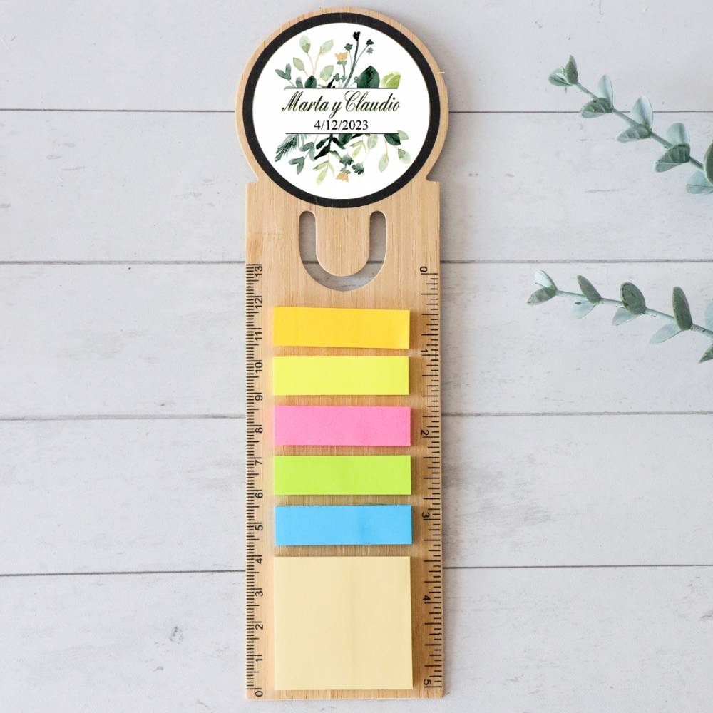 Marcapáginas personalizado de madera "Modelo Nature" Detalles invitados boda - Detalles personalizables para Boda