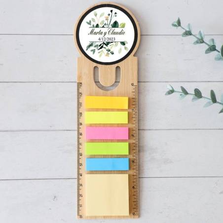Marcapáginas personalizado de madera "Modelo Nature" Detalles invitados boda - Detalles personalizables para Boda