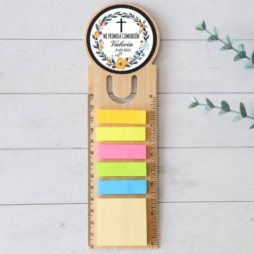 Marcapáginas personalizado de madera "Valeria" Detalles invitados comunión - Detalles personalizables para Comunión