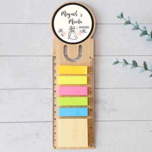 Marcapáginas personalizado de madera "Modelo Juntos" Detalles invitados boda - Detalles personalizables para Boda