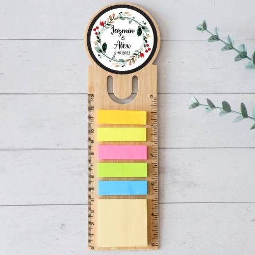Marcapáginas personalizado de madera "Modelo Ágape" Detalles invitados boda - Detalles personalizables para Boda