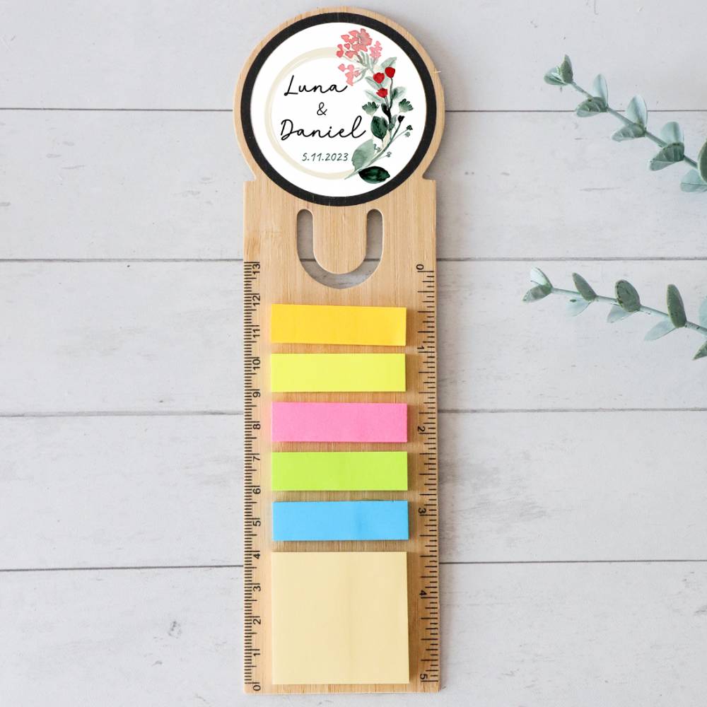 Marcapáginas personalizado de madera "Modelo Amor" Detalles invitados boda - Detalles personalizables para Boda
