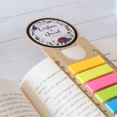 Marcapáginas personalizado de madera "Modelo Gemelas" Detalles invitados bautizo - Detalles personalizables para Bautizo