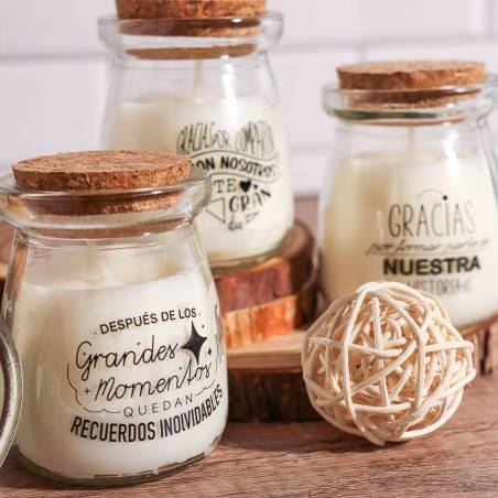 Velas con frases Detalles para invitados boda - Inicio