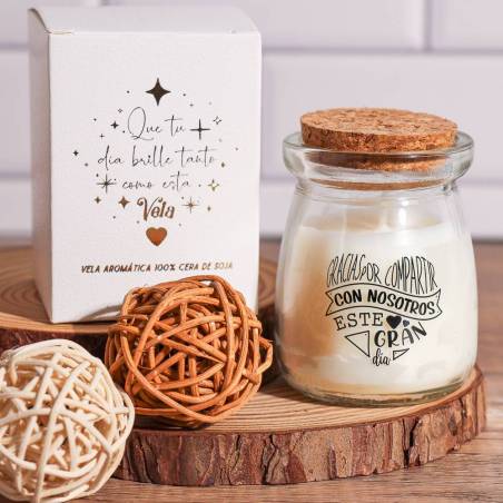 Velas con frases Detalles para invitados boda - Inicio