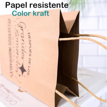Bolsas con frases Bolsas kraft con frases Detalles invitados de boda - Inicio