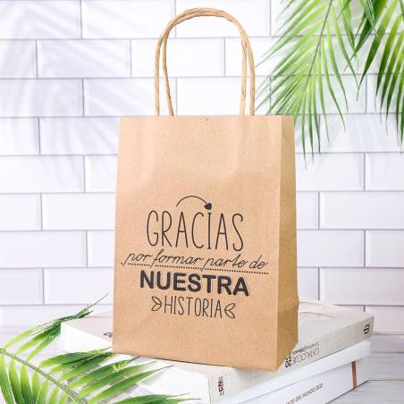 Bolsas con frases Bolsas kraft con frases Detalles invitados de boda - Inicio