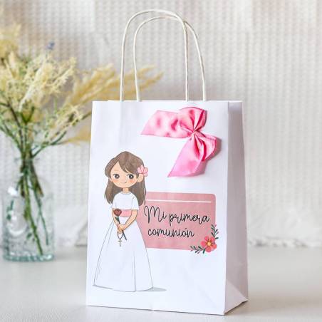 Bolsa de papel comunión niña Detalles invitados comunión - Detalles para comunión