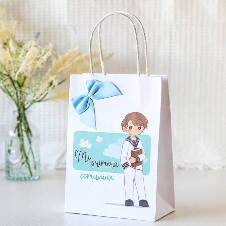 Bolsa de papel comunión niño Detalles invitados comunión - Detalles para comunión