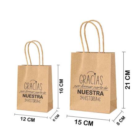 Bolsas con frases Bolsas kraft con frases Detalles invitados de boda - Bolsitas, Cajitas, Tarros