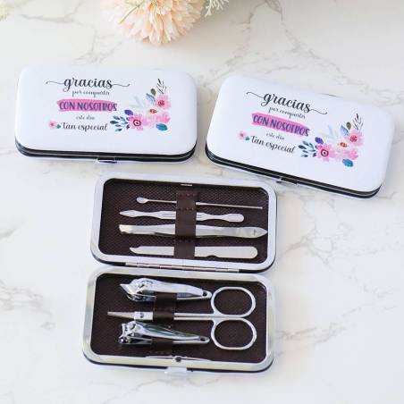 Set de manicura detalles de boda mujer modelo flores - Detalles De Boda