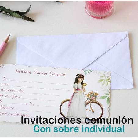 Pack 10 Invitaciones de comunión niño Invitaciones de Mi Primera Comunión con sobre - Invitaciones De Comunión