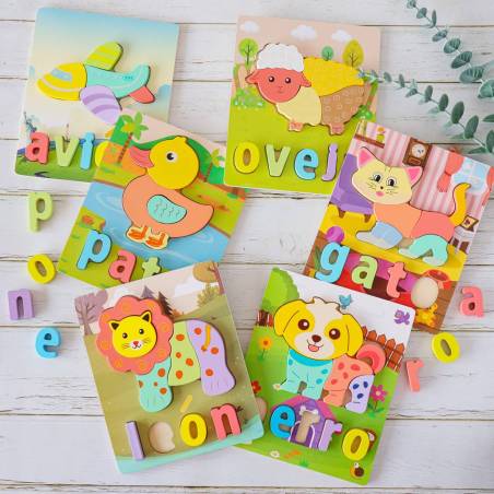 Puzzle para niños, Puzzle 3D de madera, Juegos para niños, Detalles de bautizo - Detalles De Bautizo Para Niños