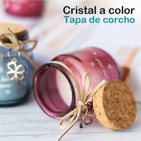 Velas con frase decorativas, Velas cristal de color, Detalles para invitados de comunión - Inicio