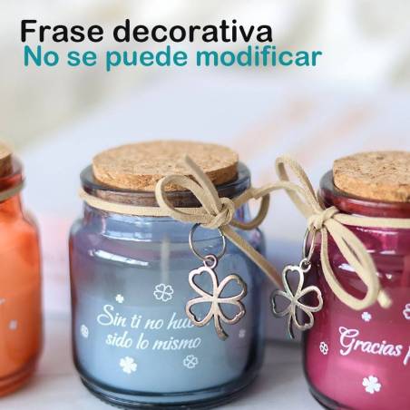 Velas con frase decorativas, Velas cristal de color, Detalles para invitados de comunión - Inicio