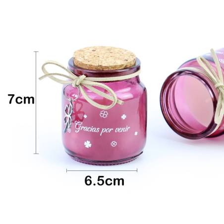 Velas con frase decorativas, Velas cristal de color, Detalles para invitados de comunión - Inicio