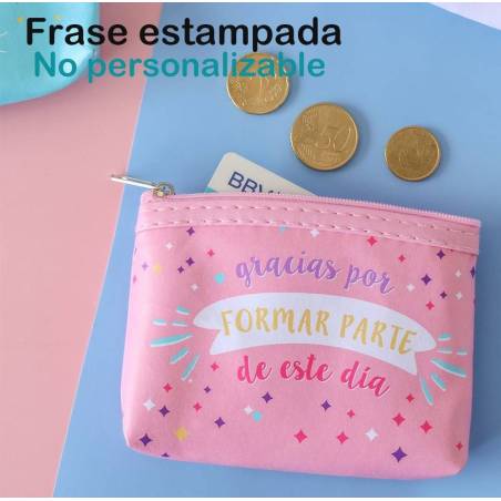 Monederos con frase, Colores pastel, Detalles para invitados de comunión - Detalles De Comunión Para Mujeres