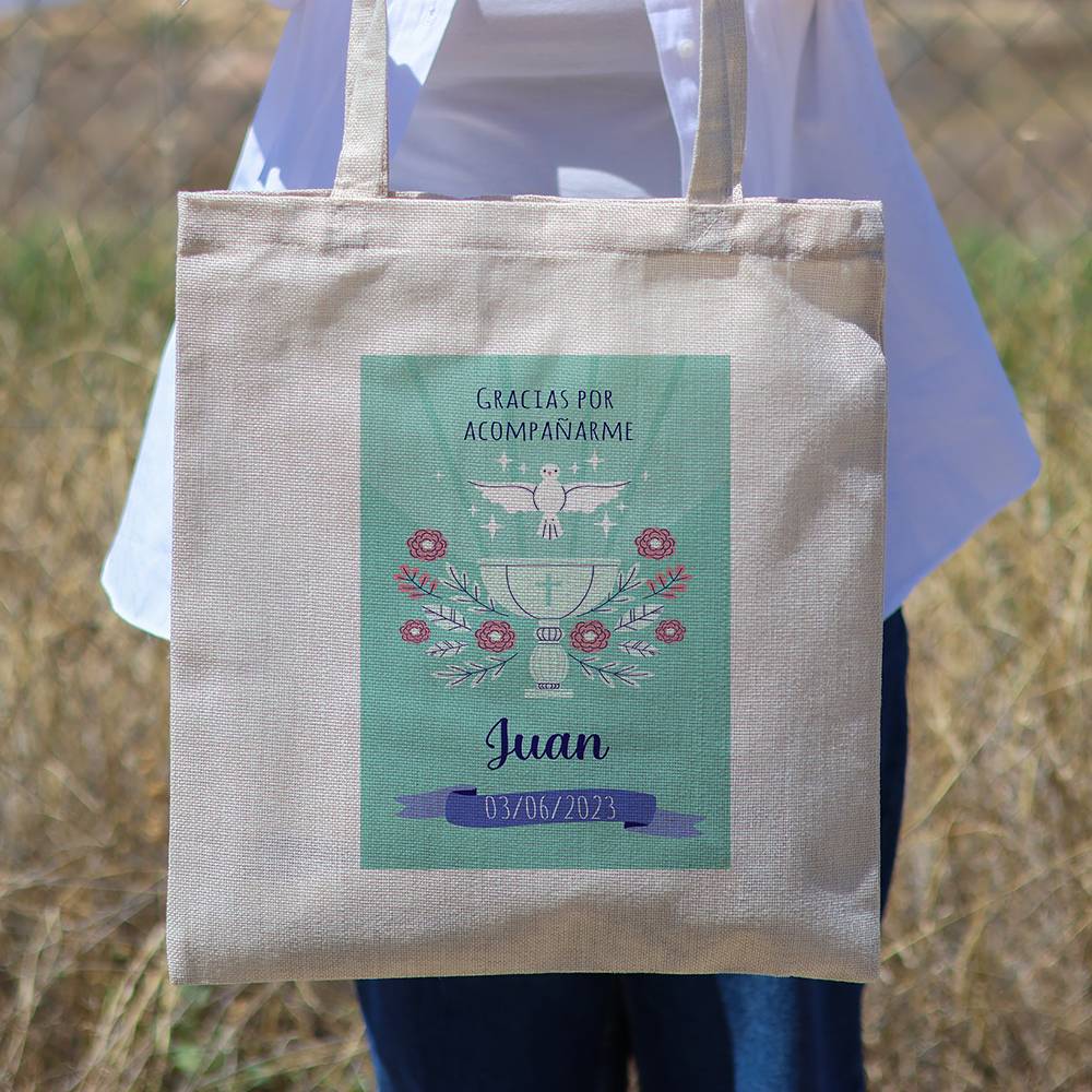 Bolsa de tela personalizada Bautizo "Copa niño" Detalles de bautizo - Detalles personalizables para Bautizo