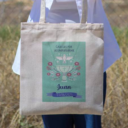Bolsa de tela personalizada Bautizo "Copa niño" Detalles de bautizo - Detalles personalizables para Bautizo