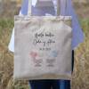Bolsa de tela personalizada Bautizo "Elefante mellizos" Detalles de bautizo - Detalles personalizables para Bautizo