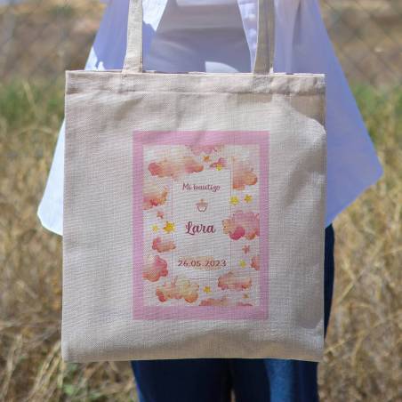 Bolsa de tela personalizada Bautizo "Universo niña" Detalles de bautizo - Detalles personalizables para Bautizo