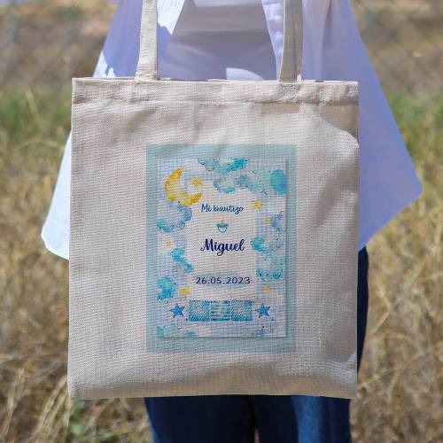 Bolsa de tela personalizada Bautizo "Universo niño" Detalles de bautizo - Detalles personalizables para Bautizo