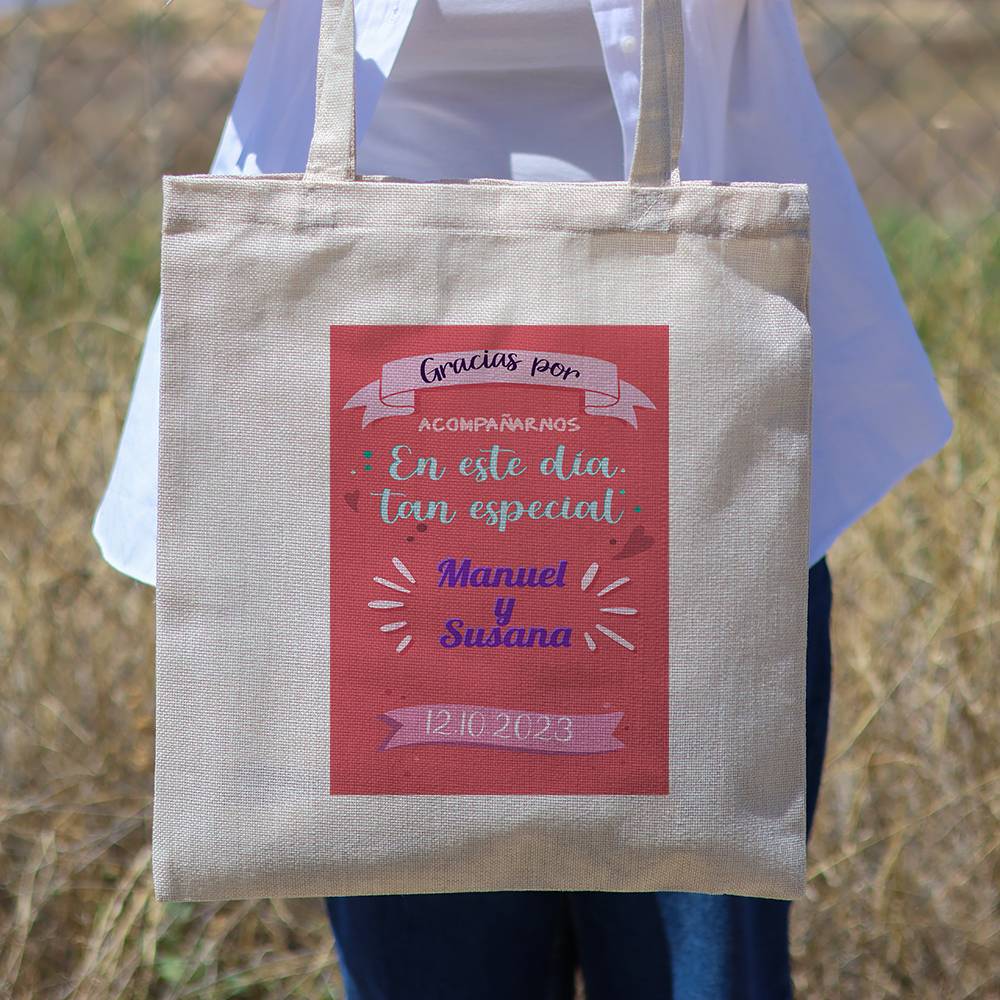 Bolsa de tela personalizada Boda "Animado" Detalles de boda - Detalles personalizables para Boda