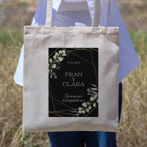 Bolsa de tela personalizada Boda "Bosque negro" Detalles de boda - Detalles personalizables para Boda