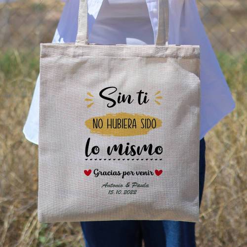 Bolsa de tela personalizada Boda "Cariño" Detalles de boda - Detalles personalizables para Boda