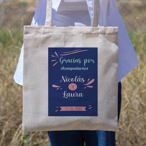 Bolsa de tela personalizada Boda "Cartoon" Detalles de boda - Detalles personalizables para Boda