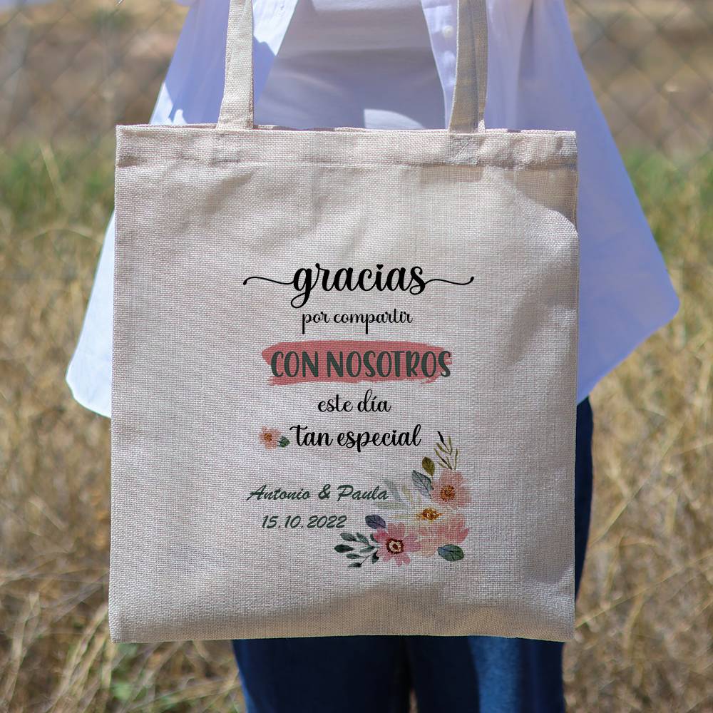 Bolsa de tela personalizada Boda "Compartir" Detalles de boda - Detalles personalizables para Boda