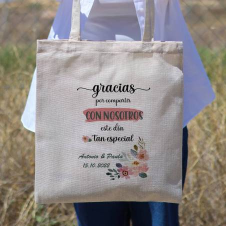 Bolsa de tela personalizada Boda "Compartir" Detalles de boda - Detalles personalizables para Boda