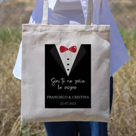 Bolsa de tela personalizada Boda "Esmoquin" Detalles de boda - Detalles personalizables para Boda