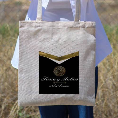Bolsa de tela personalizada Boda "Etiqueta" Detalles de boda - Detalles personalizables para Boda