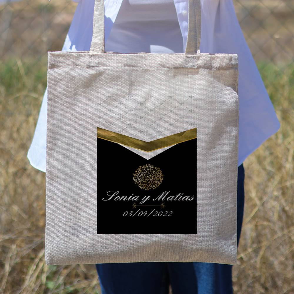 Bolsa de tela personalizada Boda "Etiqueta" Detalles de boda - Detalles personalizables para Boda