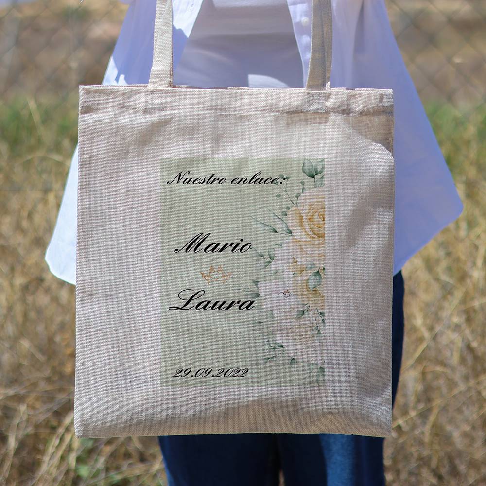Bolsa de tela personalizada Boda "Florecer" Detalles de boda - Detalles personalizables para Boda