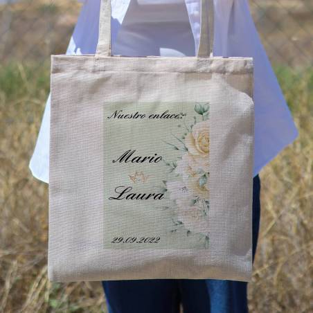 Bolsa de tela personalizada Boda "Florecer" Detalles de boda - Detalles personalizables para Boda