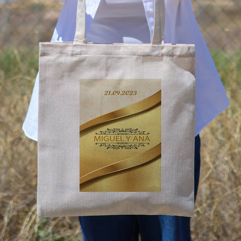 Bolsa de tela personalizada Boda "Golden" Detalles de boda - Detalles personalizables para Boda