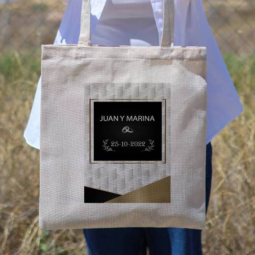 Bolsa de tela personalizada Boda "Plata" Detalles de boda - Detalles personalizables para Boda