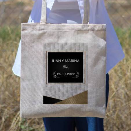 Bolsa de tela personalizada Boda "Plata" Detalles de boda - Detalles personalizables para Boda